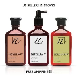 3 IN 1 NOVUHAIR HAIR LOTION + SHAMPOO + CONDITIONER US SELLER FREE SHIPPING!