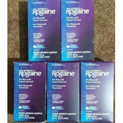 Lot of 5 New Rogaine Women's FOAM, 4 Months Supplys Each, Hair Regrowth 4 Women