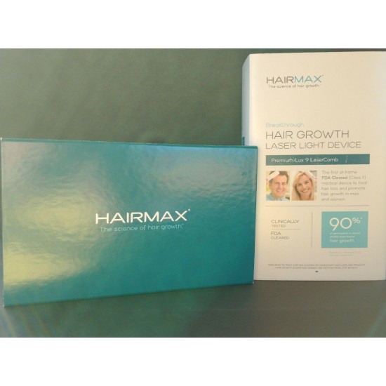 HairMax Premium Lux 9 LaserComb Hair Growth Laser Light Comb Device Brand New