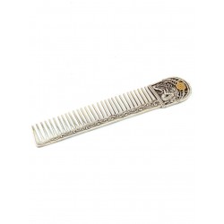 Silver Hair comb with Zodiac Horoscope Astrology Sign 