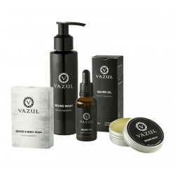 Vazul Hand Crafted Beard Care Set Kit with Beard Oil 100% Natural and Vegan