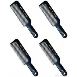 William Marvy #904 Flat Top Combs - FOUR PACK! - Black Flattop Handle Combs NEW