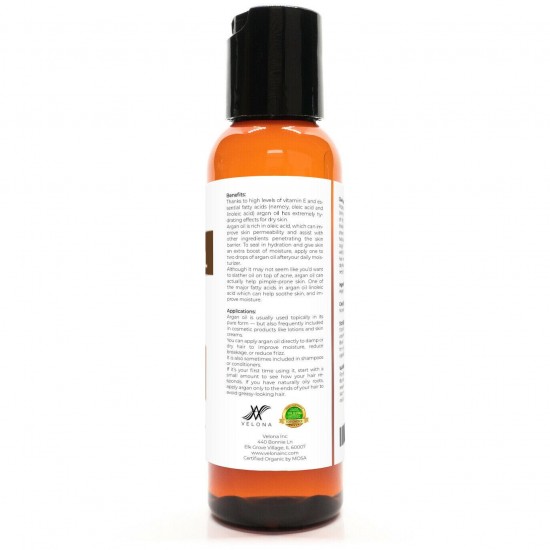 Velona USDA Certified Organic Argan Oil 2 oz - 7 lb | Moroccan Unrefined