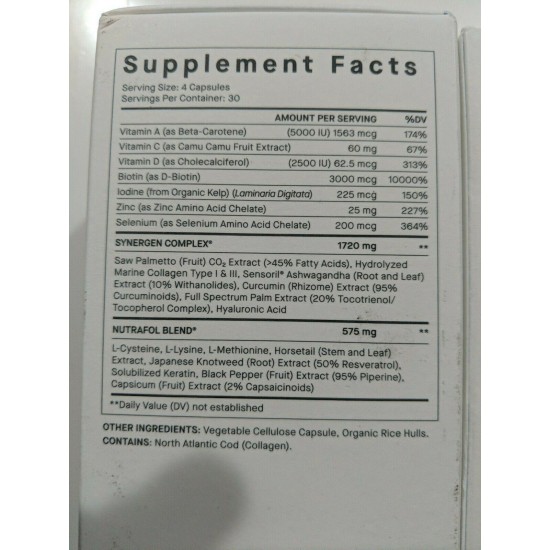 (3) Nutrafol Men Hair Wellness Nutraceutical 120 Capsules = 360 capsules 03/2023