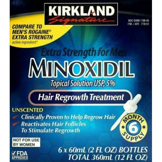 72 MONTHS KIRKLAND MINOXIDIL 5% MENS HAIR LOSS REGROWTH EXTRA STRENGTH Exp 03/23