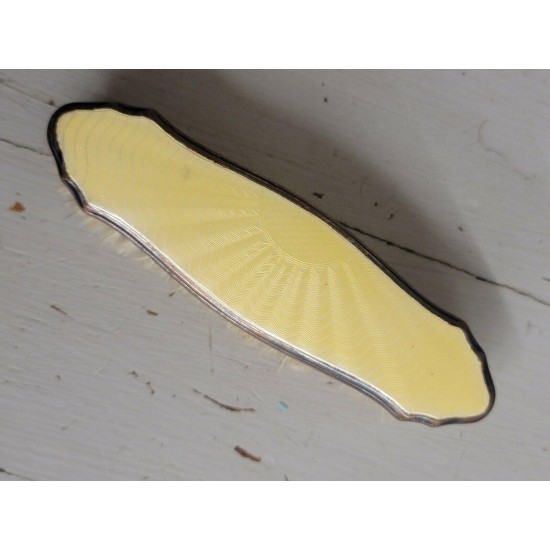 Vintage French Yellow Guilloche Clothing/Garment Brush - Circa 1920's