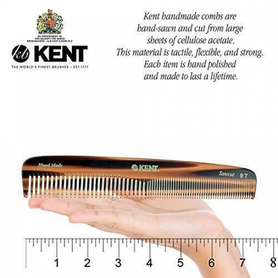 9T Double Tooth Hair Dressing Table Comb, Tortoise Fine 6 PACK A-Tortoiseshell