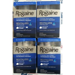 Lot of 4 New Boxes: Rogaine Mens 5% Minoxidil Unscented Foam - 12 Months Supply