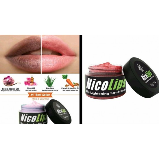 10XBella Vita Organic NicoLips Lip Balm Scrub Lightening Dark Lips For Men&Women
