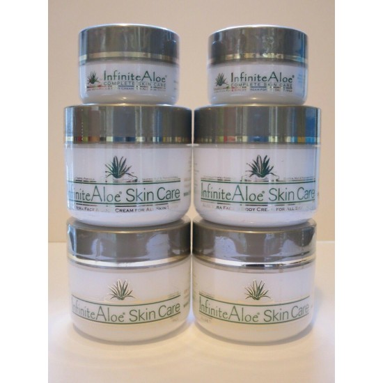 INFINITE ALOE ORIGINAL SCENT ORGANIC CREAM 8oz x 4+ 2oz x 2 BATCH 11xxA SEP MADE