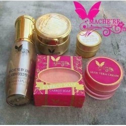 Mache're Gold Whitening Cream Acne freckles wrinkles Natural Premium Big Set