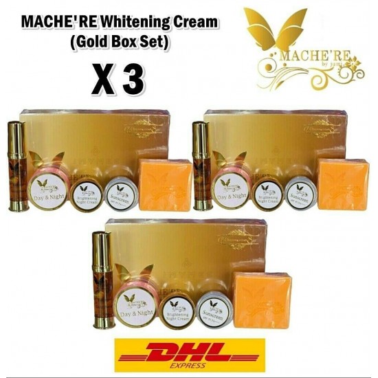3X Mache're Whitening Cream Gold Set Perfect Collagen White Brighter Smooth Skin