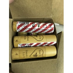 Handcrafted Organic Candy Cane Lip Balm by Bee Bella Lot/Bundle of 71