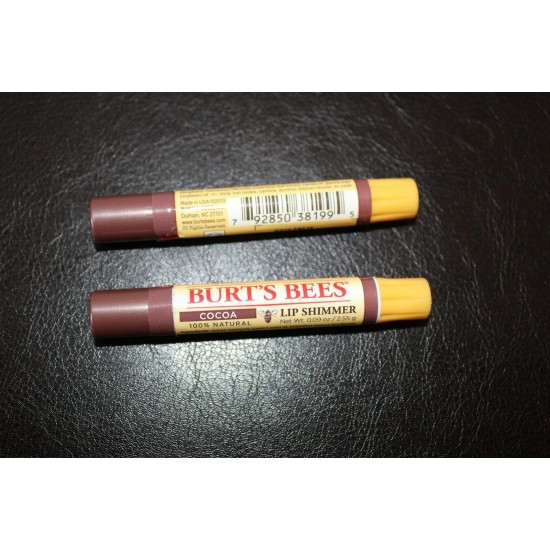 NEW Lot 2 Burt's Bees Lip Shimmer COCOA HTF Discontinued Original Rare Color