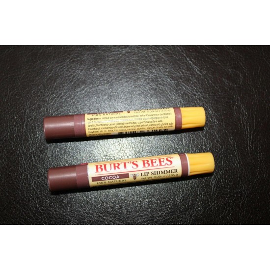 NEW Lot 2 Burt's Bees Lip Shimmer COCOA HTF Discontinued Original Rare Color