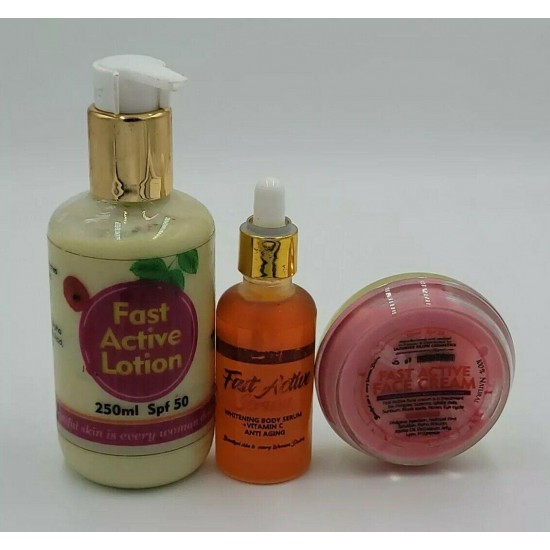 Fast Active Lotion+Serum +Face Cream SPF50 3PCS SET