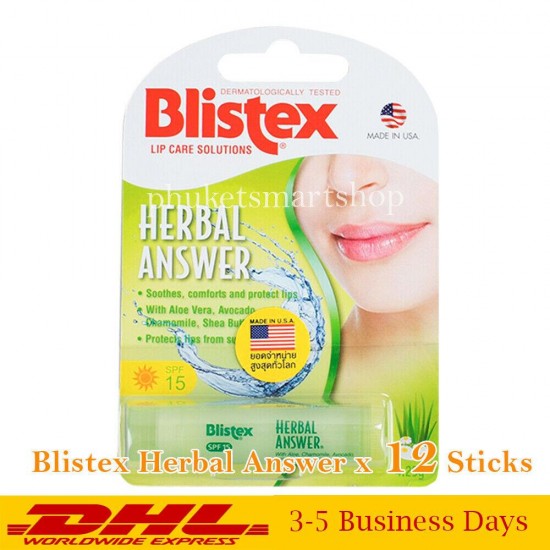 Blistex Herbal Answer Lip Balm Natural Moisturizer Care Sun Protection SPF 15