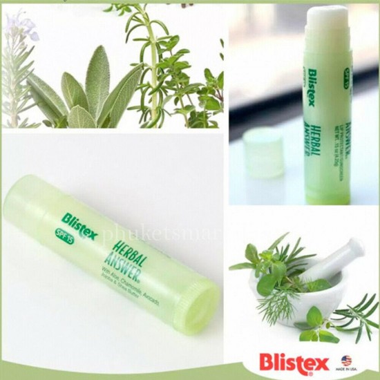 Blistex Herbal Answer Lip Balm Natural Moisturizer Care Sun Protection SPF 15