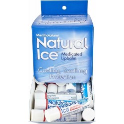 6 Pack Mentholatum Natural Ice Medicated Cherry Lip Balm 48 Count Case