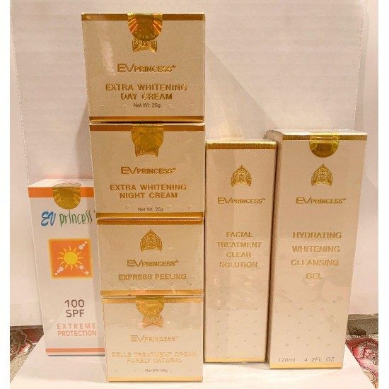 EV PRINCESS 7 PC SET / GEL, TONER, DAY, NIGHT, CELL, PEELING, SPF 100