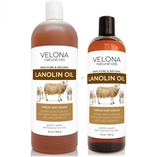 Lanolin Oil USP Grade By Velona 2oz-7lb Refined Cold pressed Skin, Hair, Body