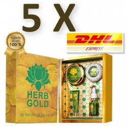 5 X Lotus Herb Gold Luck Inside Skin Smooth Herbs Extract Acne Freckles Clear