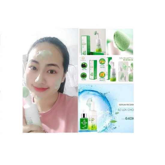 Combo 3 Product Ric Wash Foam, Ric Skin Serum HA+ & Ric Skin Night Cream