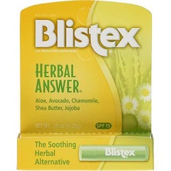 Blistex Herbal Answer Lip Protectant  SPF 15 Aloe - LOT OF 15 - SHIPS SAME DAY!
