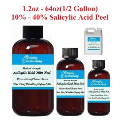 10% - 40% Salicylic Acid Peel Professional Strength / 1.2oz - 64oz(1/2 Gallon)
