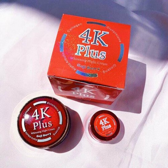 ุ6X 4K Plus Goji Berry Cream Brighten Night Cream Reduce Dark Spot Acne Red Box