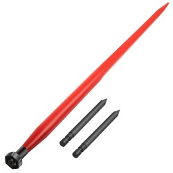 Hay Spear 49 Bale Spear 3000 lbs Capacity, Bale Spike Quick Attach Square Hay Bale Spears 1 3/4 Wide, Red Coated Bale Forks, Bale Hay Spike with 2 Stabilizer Spears Conus 2