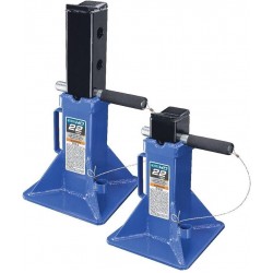HD61222 22 Ton Automotive Jack Stands for Garages, Repair Shops, and DIY, Pin Style, V Shaped Saddle, Heavy Duty Steel Frame, Adjustable Height 11.825- 19.725, Black/Blue, Pair