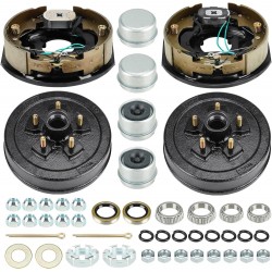 5 on 4.5 Bolt Circle Drum Kits w/ 10 x 2-1/4 Left and Right Self-Adjusting Electric Brake for 3,500lbs Trailer Axle