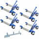 1500 LB 12.5'' Wheel Car Positioning Dolly with Ratcheting Foot Pedal (4 Pack with Stand), Blue