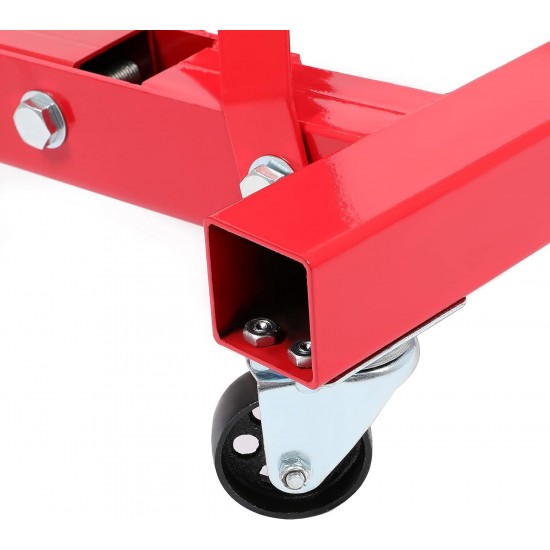 Adjustable Rotating Engine Stand Compatible with Auto Truck Motor Hoist Dolly Automotive Shop Repair Jack 360 Degree Mounting Head & Folding Frame 2000LBS Steel Red -Will Get Multiple Packages