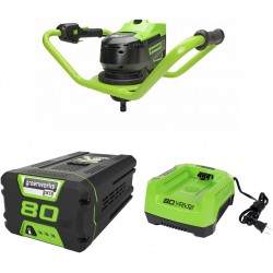 Pro 80V Brushless (43CC Gas Equivalent) Earth Auger/Post Hole Digger - Auger Bit with Battery and Charger