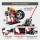 Hydraulic Motorcycle Lift Jack 1500 LBS Capacity Steel ATV Lifts Stand Hoist with Wheels and Handle for Motorcycles, ATVs, Dirt Bikes Red