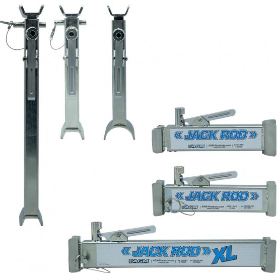 AGM Products Jack Rod XL - Easy to Use Floor Jack Safety Tool, Rated for 3.5 Tons, Squeeze to Extend, Locks Automatically, Sqeeze to Remove. Cars, SUV Faster, Lighter and Easier Than Jack Stands.