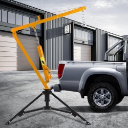 Hydraulic Hitch-Mount Truck Crane Professional 2-Inch Hitch Receiver, 3 Adjustable Capacities: 500 lbs, 750lbs, 1000 lbs(MAX) Yellow