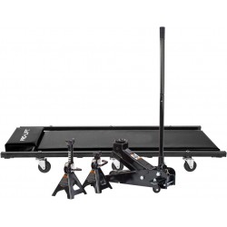 G-4630JSCB 3 Ton Heavy Duty Floor Jack/Jack Stands and Creeper Combo - Great for Service Garage Home Uses - Black