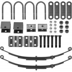 Single Trailer Leaf Spring 4 Leaf Double Eye 1750 lbs Cap for 3500 lbs Axle Suspension, Hanger & U-Bolt kit 25-1/4 Length fits SW4B - Set 2