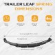 Single Trailer Leaf Spring 4 Leaf Double Eye 1750 lbs Cap for 3500 lbs Axle Suspension, Hanger & U-Bolt kit 25-1/4 Length fits SW4B - Set 2
