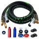 12Ft 3-in-1 Wrap Heavy Duty 7 Way Truck Tractor Trailer Rig Electric Cable Wrap Cord ABS & Air Line Hose Assembly with Aluminum Emergency Glad Hands and Anodized Glad Handle