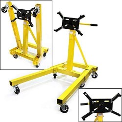 Folding Engine Stand 2000 LBS Capacity Motor Hoist 360 Degree Adjustable Mounting Head Dolly Mover Auto Repair Rebuild Jack