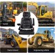 Universal Forklift Seat with Retractable Safety Belt, Tractor Seat Adjustable Back Headrest Armrests, Garden Lawn Mower Seats Fit for Skid Loader Excavator, Backhoe Dozer et Safety Belt+Armrest