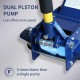 3 Ton Heavy-Duty Floor Jack, Steel Hydraulic Jack with Double Pumps for Quick Lifting, Rotating Rear Casters, Blue