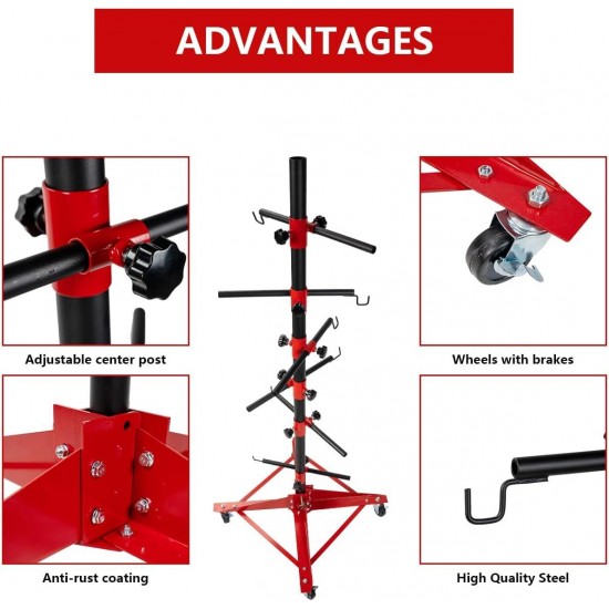 70.9in Universal Auto Panel Tree Paint Support Paint Stand Panel Holder Adjustable Center Post Post Steel Powder Coated Hang Automotive Doors Fenders Bumpers
