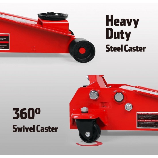 Floor Jack 3 Ton Capacity Fast Lift Service Jack Steel Heavy Duty Hydraulic Car Jack