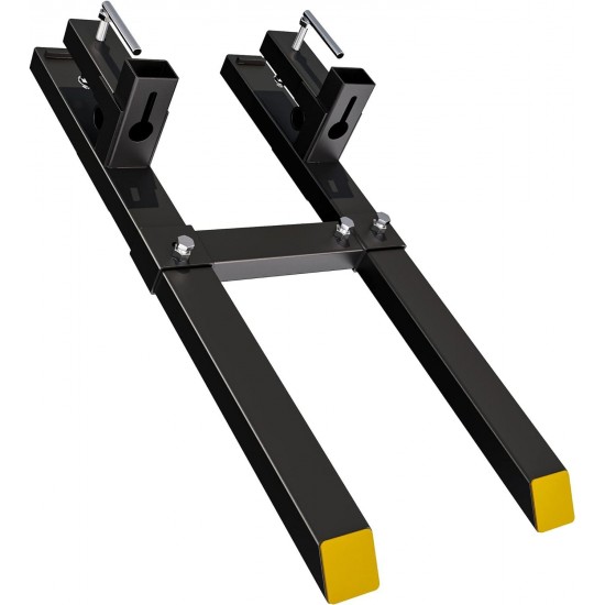 60 4000LBS Clamp on Pallet Forks Light Duty Forks for Tractor Loader Bucket with Adjustable Stabilizer Bar