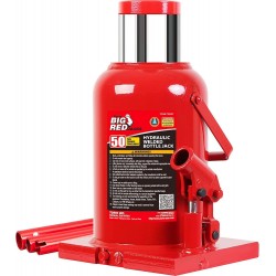 50 Ton (100,000 LBs) Torin Welded Hydraulic Car Bottle Jack for Auto Repair and House Lift, Red, TAM95007